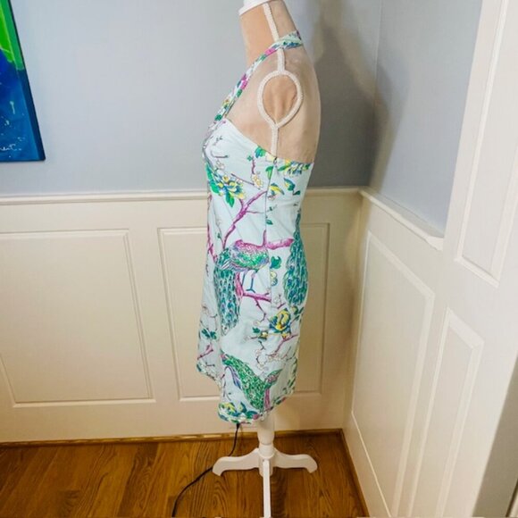 Tibi Y2k Green Label Peacock Halter Dress Vintage Resortwear XS - Picture 5 of 9
